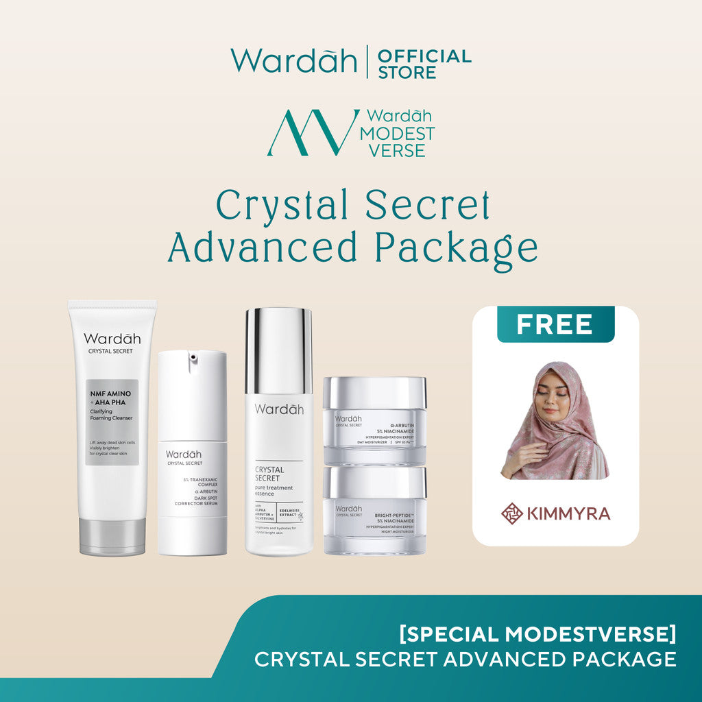 WARDAH Crystal Secret Package (Cleanser, Essence, Toner, Serum, Day Cream, Night Cream)