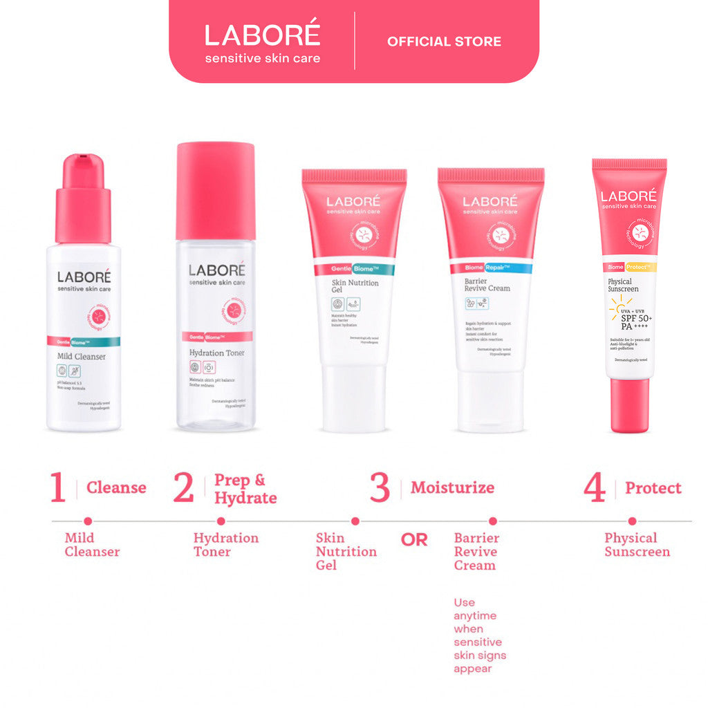 LABORÉ Skin Protection Combo Package (Physical Sunscreen 30ml, Thermal Shooting Mist 100ml) - Paket Sunscreen dan Face Mist  untuk Kulit Sensitif dan Kering