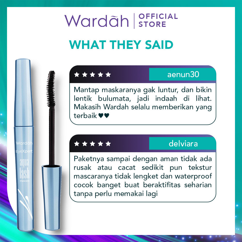 [BUY 3 125K!] WARDAH EyeXpert Aqua Lash Mascara - Bulu Mata Tebal Panjang Cepat Kering - Warna Intense dan Waterproof - Mudah Digunakan Dengan Hasil Natural - Makeup