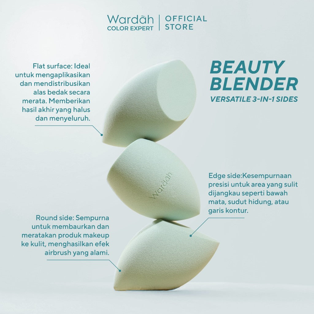 Wardah Halal Tool Brush – Wardah Buff & Blend Brush, Wardah Set & Finishing Brush, Wardah Beauty Blender – Colorfit Matte Foundation, Colorfit HD Blurify Loose Powder – Bundle Brush Set – Make Up Tools - Brush - Wardah Make Up Kit - Makeup