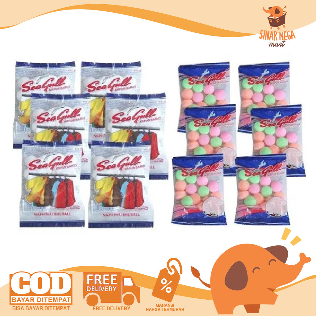 Seagull Napthalene Ball Renceng SATUAN Kapur Barus Kamper Mini Pewangi Lemari 25g