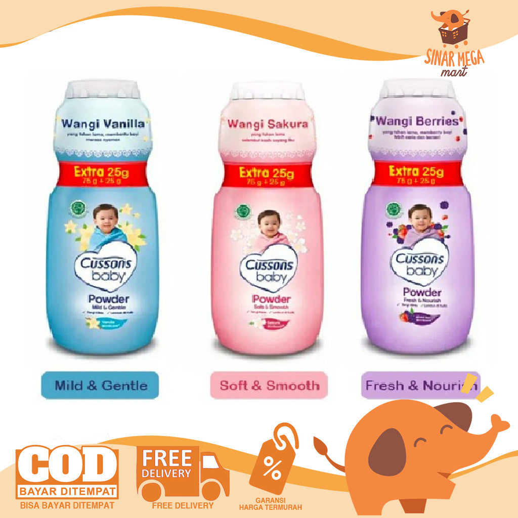 Cussons Cusson Baby Powder Talk EXTRA FILL 100gr (75+25GR) / Bedak Bayi Tabur