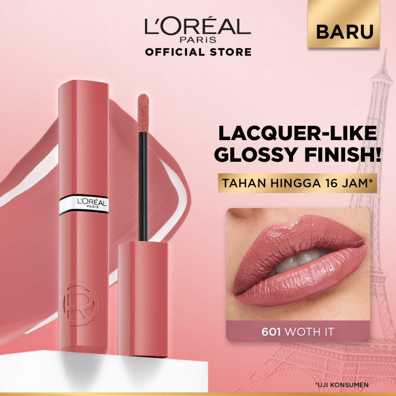[BARU] L'Oreal Paris Infaillible Laque Resistance - Lip Cream Glossy Pigmented Nyaman Lipstik Transferproof Longlasting hingga 16 Jam