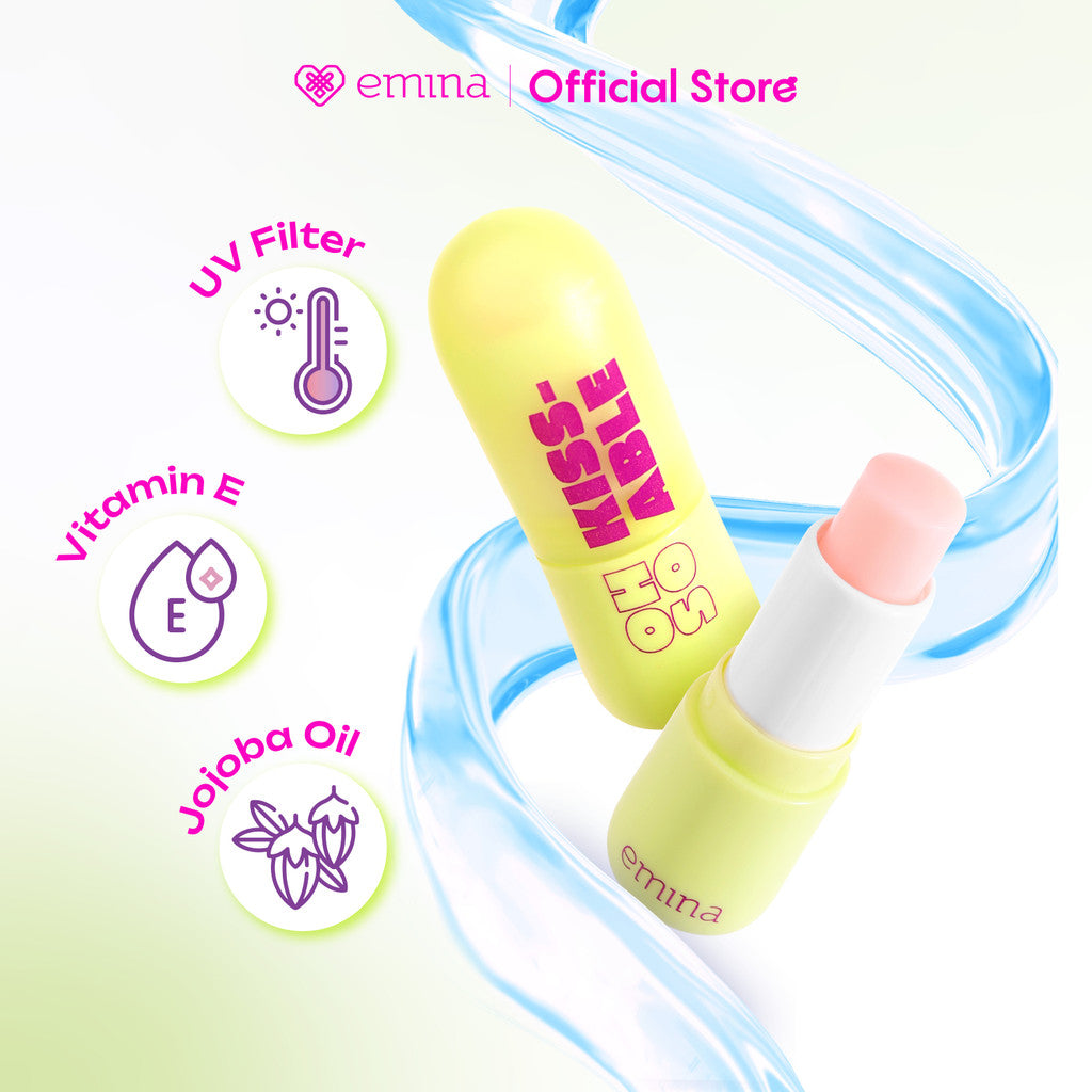 [SPECIAL 11.11] Emina Oh So Kissable Tinted Balm Stick 3.4 g - Lip Balm Melembabkan Bibir Warna Natural, UV Protection