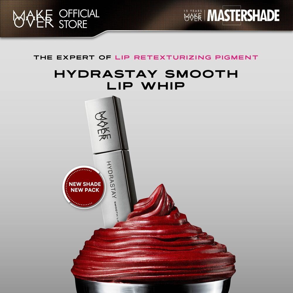 MAKE OVER Hydrastay Smooth Lip Whip - Lipcream Untuk Bibir Kering Smooth Ringan Lembab Lembut Base Ombre Nude Luxurious Velvet Lipstick Lip Cream Soft Blurring Comfort Make Up BEST SELLER Lebaran Raya