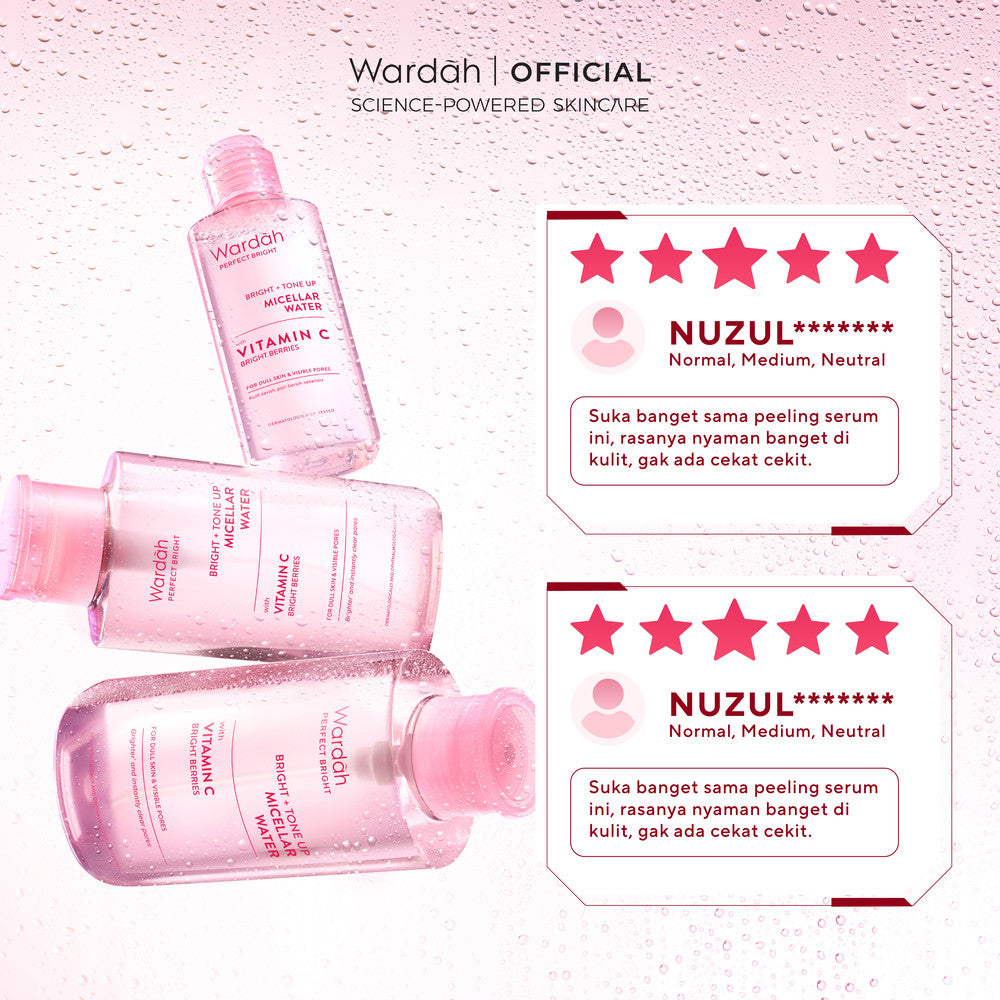 [FLASH SALE SBD] WARDAH Perfect Bright Tone Up Micellar Water - Micellar Water dengan Micelles Pencerah - Make Up Remover Lebih Bersih dan Mencerahkan - Untuk Semua Jenis Kulit