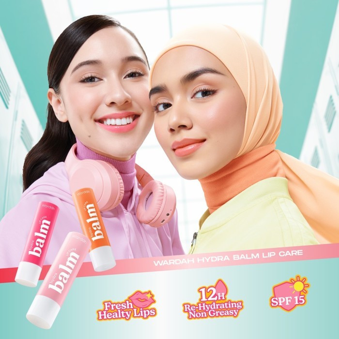 LIPCARE MELEMBABKAN BIBIR Wardah Hydrabalm Lip Care 4 g Pelembab Bibir dengan SPF 15 Petrolatum Murni 100 Lip Balm Makeup Lip Balm Bibir Liptint Anak Sekolah Lipstik Lipstick Lip Glossy