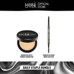 Make Over Daily Staple Bundle: Powerstay Matte Powder Foundation + Powerstay Micro Brow Sculptor
