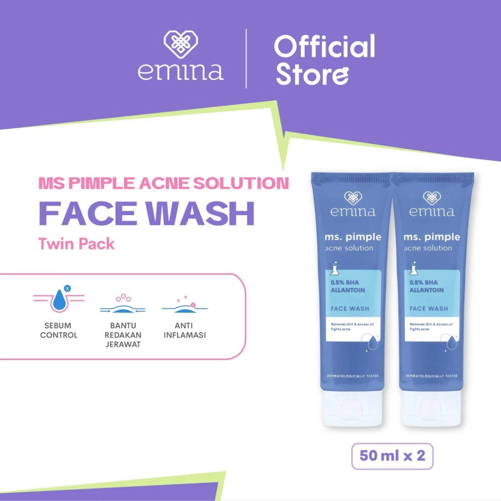 [SPECIAL 11.11] Emina Face Wash All Series - Niacinamide Oxy Ceramide Brightening Face Wash, Emina Prebiotic Tranexamic Acid Brightening, Ms Pimple Acne Solution, Oat Amino Low pH Cleanser