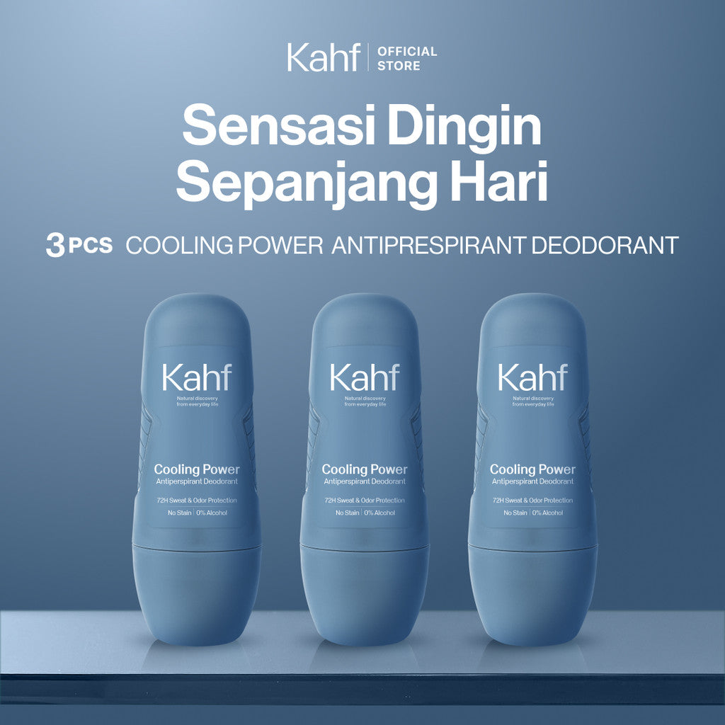 Kahf Deodorant Roll On Antiperspirant 45 ml - Deodoran Deo Pria Anti Iritasi, Bebas Bau, Tahan Keringat, Wangi Seharian - Suitable for Daily Use