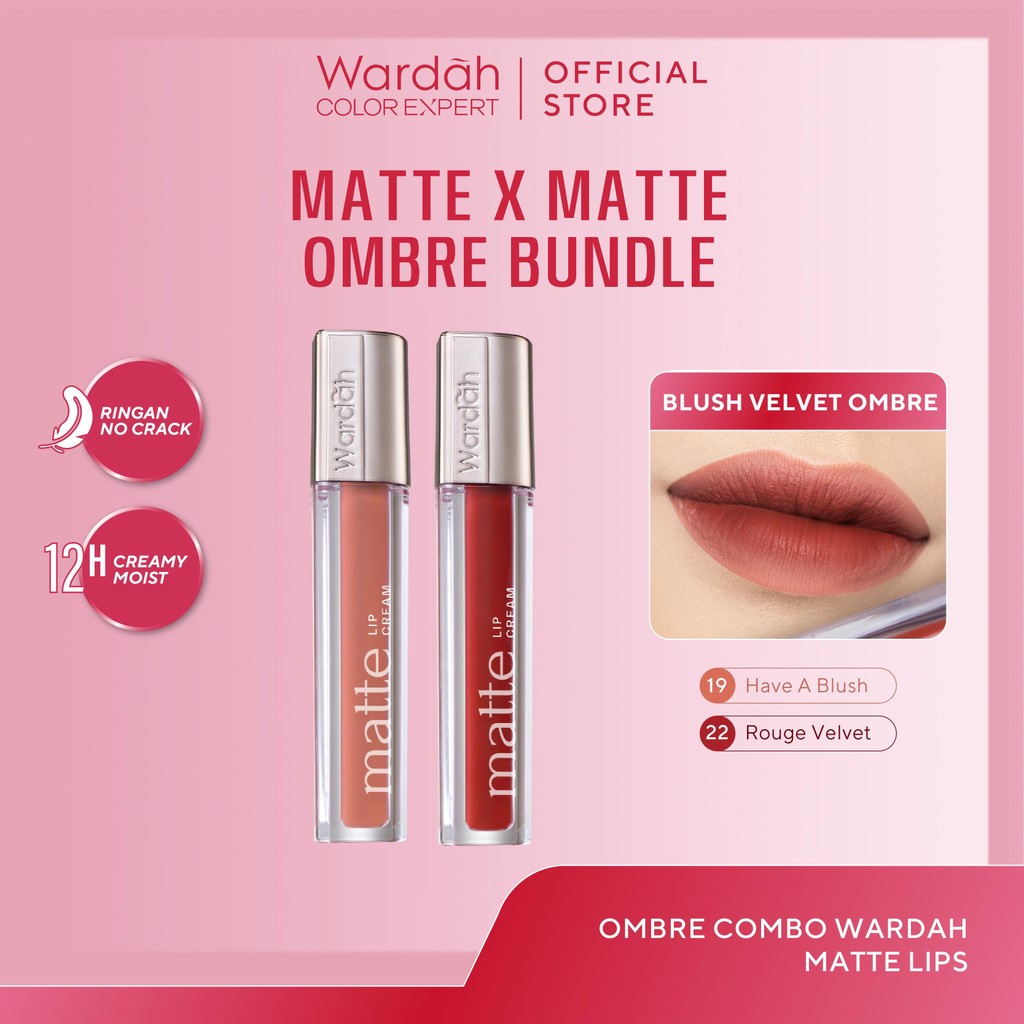 BEST SELLING! WARDAH Glasting Liquid Lip PINK POWER Lip Stain Lipgloss Lipstik Liptint Lip Matte Lipstick Lipcream Cleopatra Look Lip Cream Glossy Lip Longlasting Waterproof Tahan Lama Glaze Lip Makeup Two Tone Lip