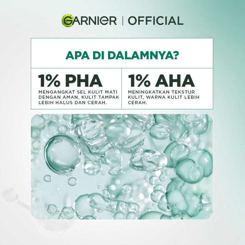 Garnier Micellar Peeling Water 1% AHA + PHA - 125ml (Pembersih Wajah & Make up untuk mengangkat sel kulit mati)