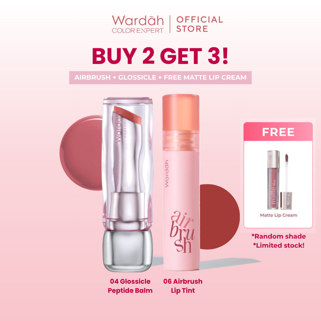 NEW! Wardah Airbrush Lip Tint - Soft-Blur Finish-Longlasting-Lightweight-Hydrates -Tahan Lama 24 Jam - Lip Stain - Lipgloss - Liptint - Lipstik - Lipcream - Lip Matte - Makeup