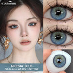 Eyeshare Softlens Nicosia Blue 1Pasang Lensa Kontak Soft Softlen Gray  14.2mm