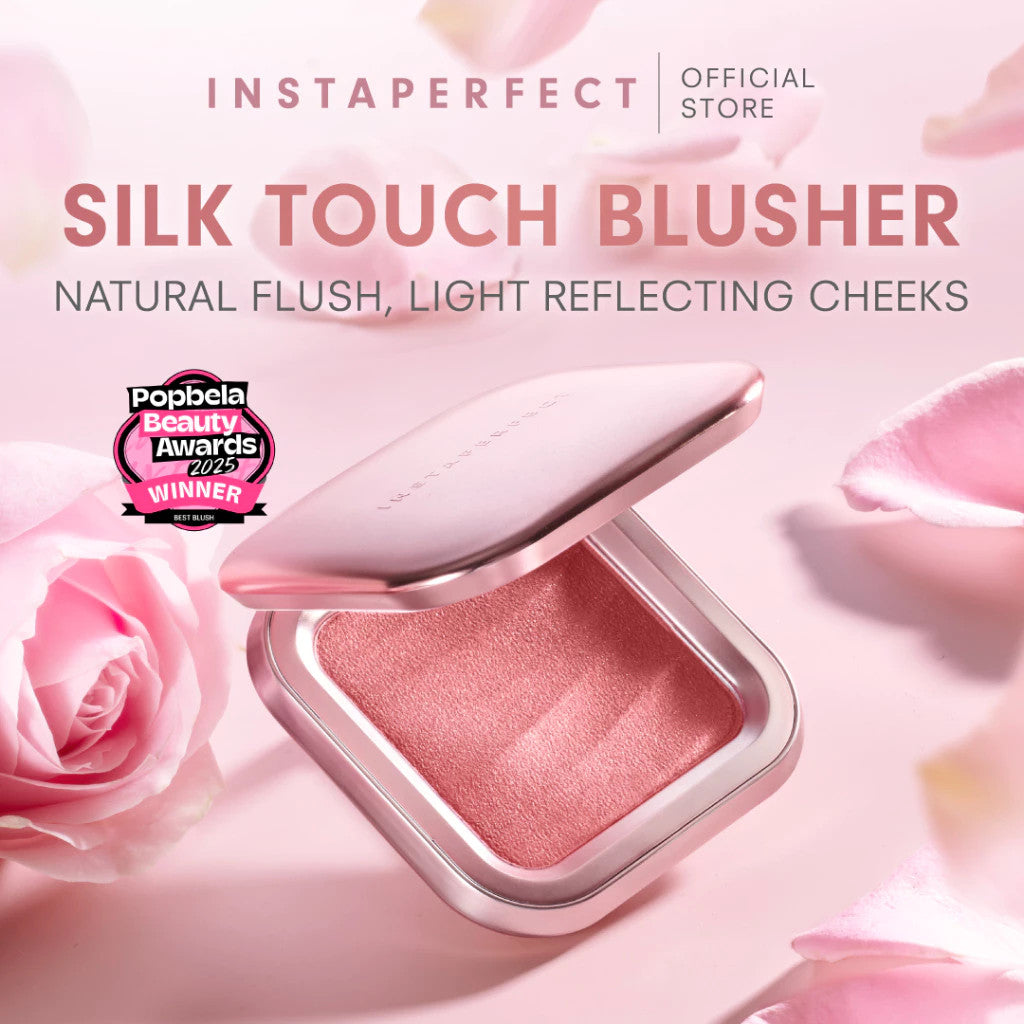 Instaperfect Layering Duo Set Bundle: Silk Touch Blusher + Suede Lip Matte  (MLBB Nude Lip Cream, Cover Blurry, Transfer Resistant, Enhancing)- Paket Make Up