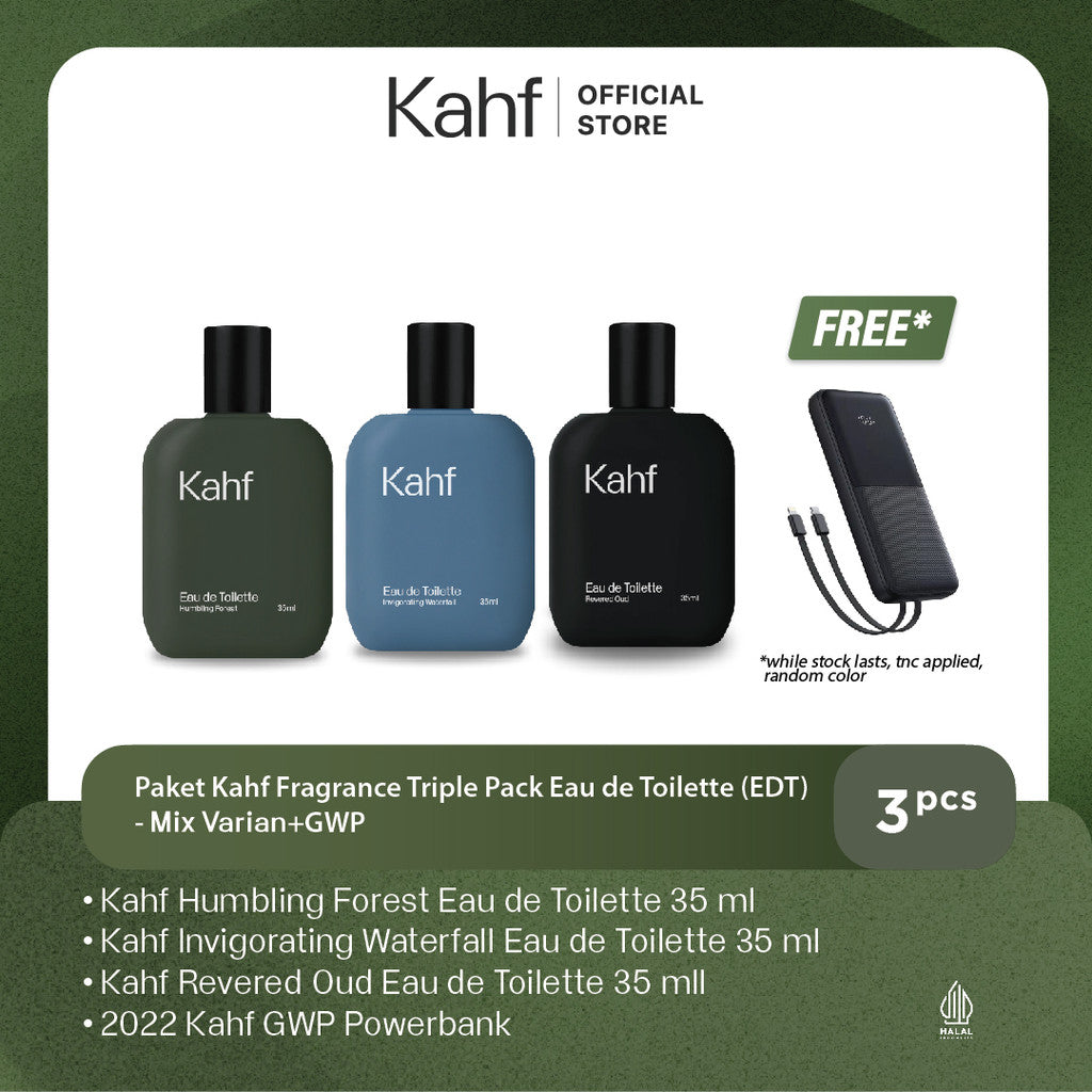 Paket Kahf Fragrance - Parfum Pria Triple Pack Eau de Toilette (EDT)