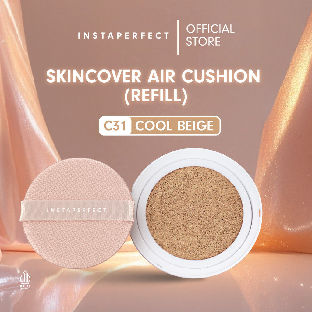 Instaperfect Refill Skincover Air Cushion 11 g (Real Skin Buildable Coverage, Transfer-Resistant, SPF 50 PA++++)- Bedak Foundation Muka Tahan lama