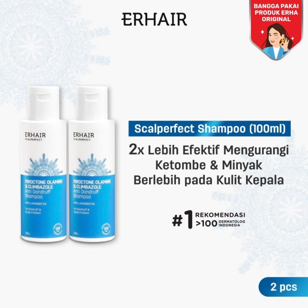 ERHAIR Twin Flame Scalperfect Anti Dandruff Shampoo 100ml - Sampo Anti Ketombe & Seboroik