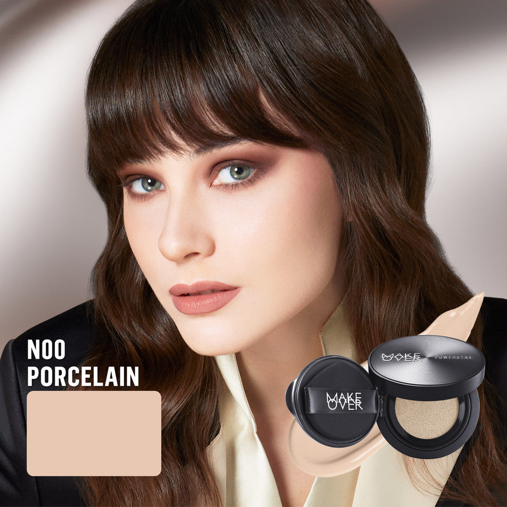 [SPECIAL 11.11] NEW! MAKE OVER Powerstay Sync Matte Cushion - Smart AI Matte Cushion High Coverage Zero Oxidation Oil Control Foundation Compact Makeup Concealer Skin Tint long lasting time less stain with euphoria
