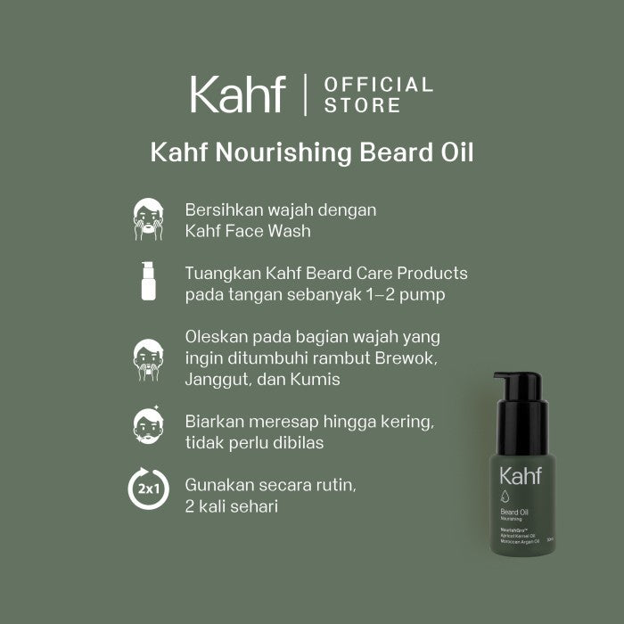 Kahf Nourishing Beard & Hair Oil (30 ml) - DHT Blocker Hair Loss Treatment - Hair Loss Solution - Minyak Janggut & Rambut