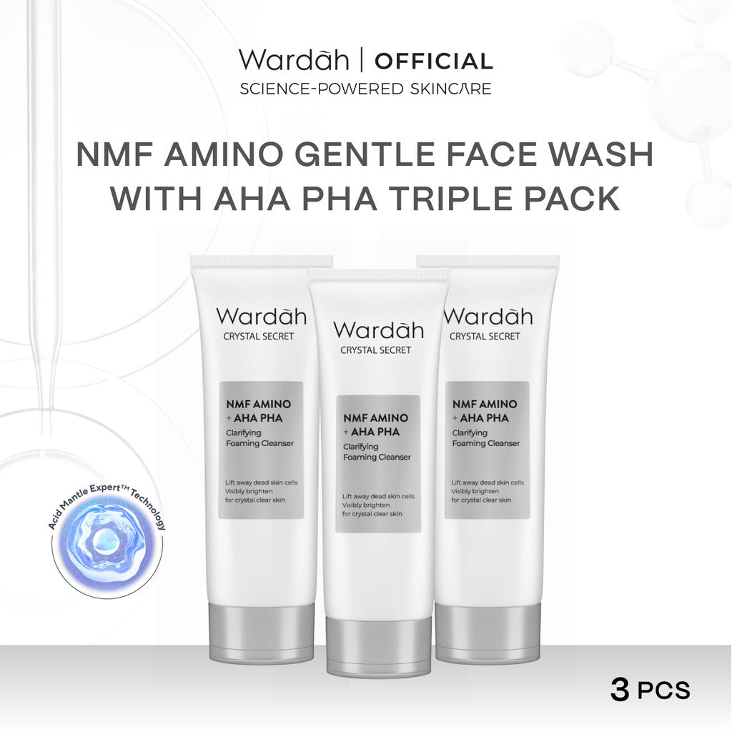 Wardah 100rb-an Sabun Cuci Muka Setahun Gentle Facial Wash Low PH Series 100ml (NMF Amino Crystal Secret, NMF Amino Renew You, NMF Amino Hydra Rose, Cica Aloe - Sabun Cuci Muka Gentle Acid Gentle Expert - Skincare