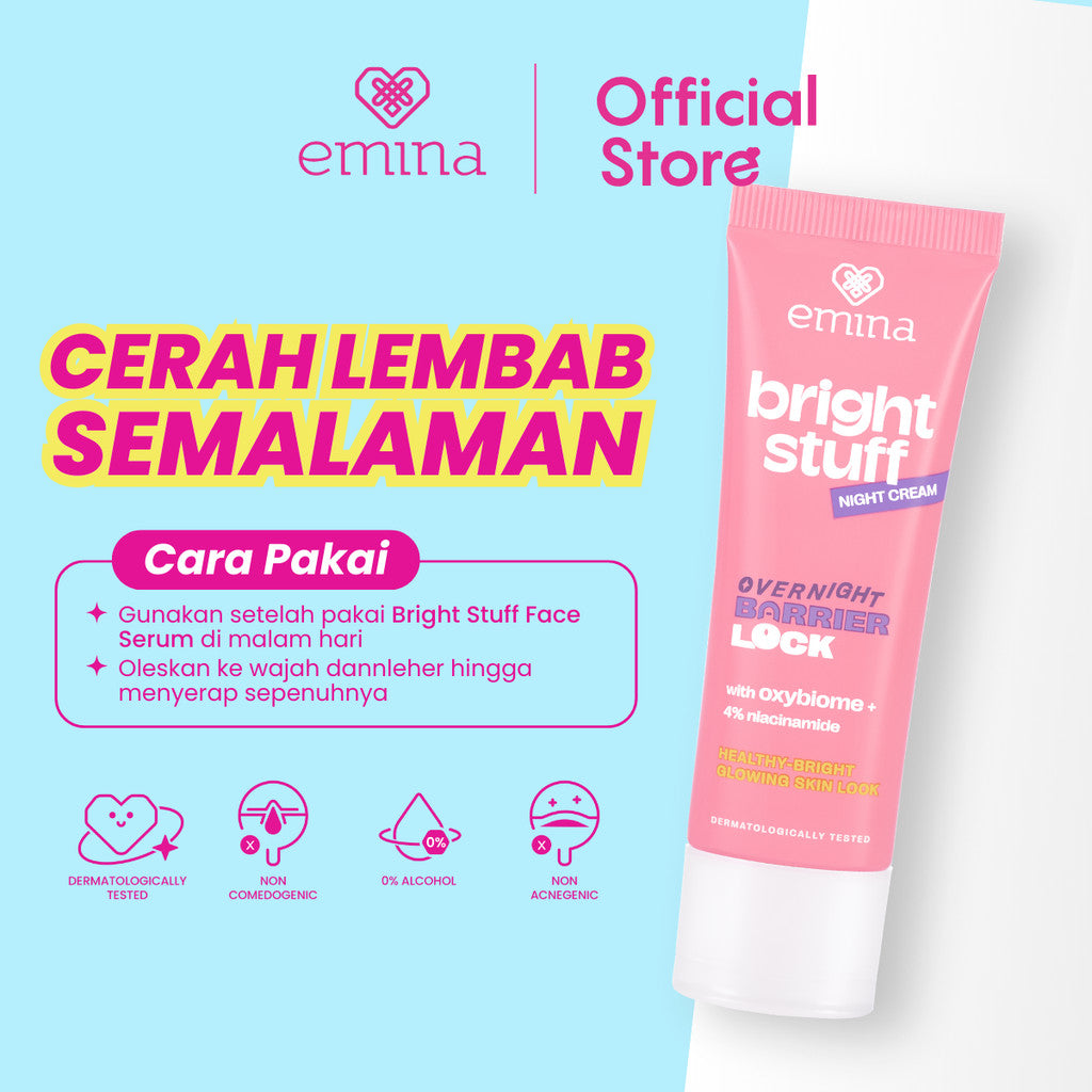 [Limited Edition] Emina Bright Stuff Night Cream 20g - Pelembab Wajah