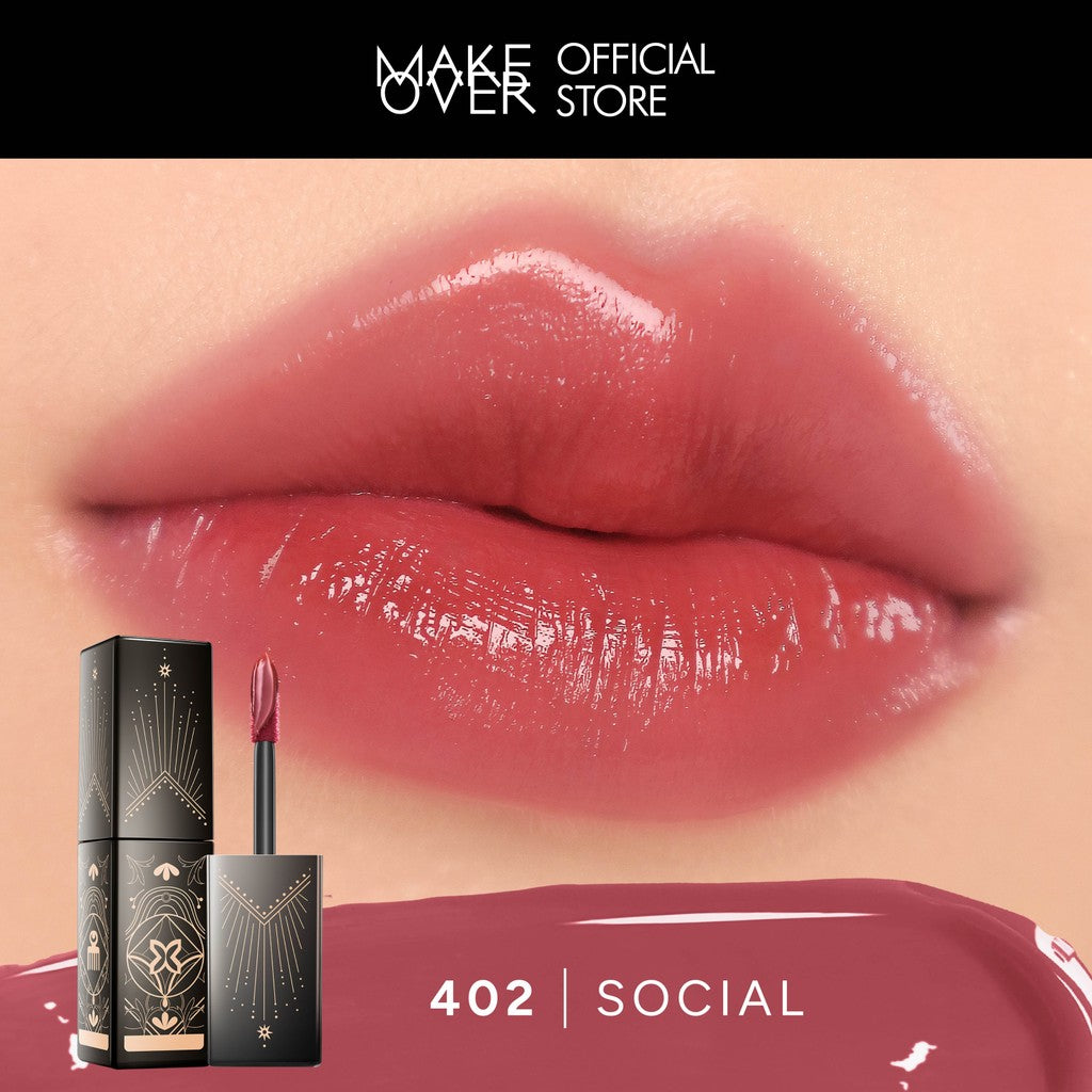 [SPECIAL 11.11] MAKE OVER Glassy Lip Lacquer X Hian Tjen - Lip Gloss LipTint Lipcream Lip Cream Lipstick Lipstik Make Up Pigmented BEST SELLER Long Lasting Somethin Time Less w Maybe Euphoria