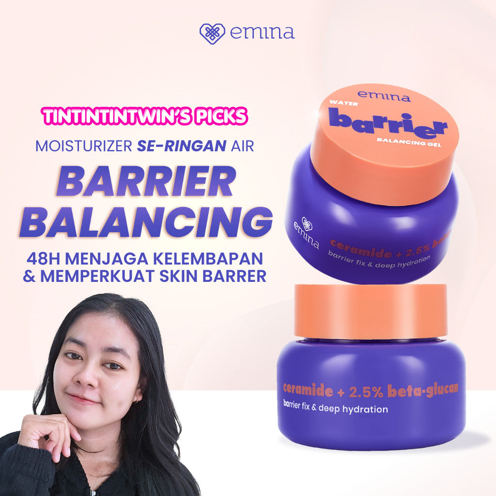 [TINTINTINWIN' PICK] Emina Water Barrier Balancing Gel Moisturizer 30g | 48H Menjaga Kelembaban, Memperkuat Skin Barrier, Meningkatkan Elastisitas Kulit, untuk Kulit Kering Dehidrasi, Pelembab Seringan Air