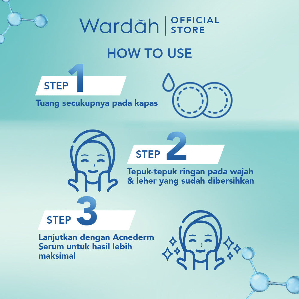 WARDAH 2% Witch Hazel + 1% Zinc Gluconate Acnederm Pore Refining Toner 100 ml - Toner Jerawat yang Mencerahkan Kulit, Menyamarkan Noda Bekas Jerawat - Mengurangi Kemerahan dan Mengontrol Minyak Berlebih - Skincare