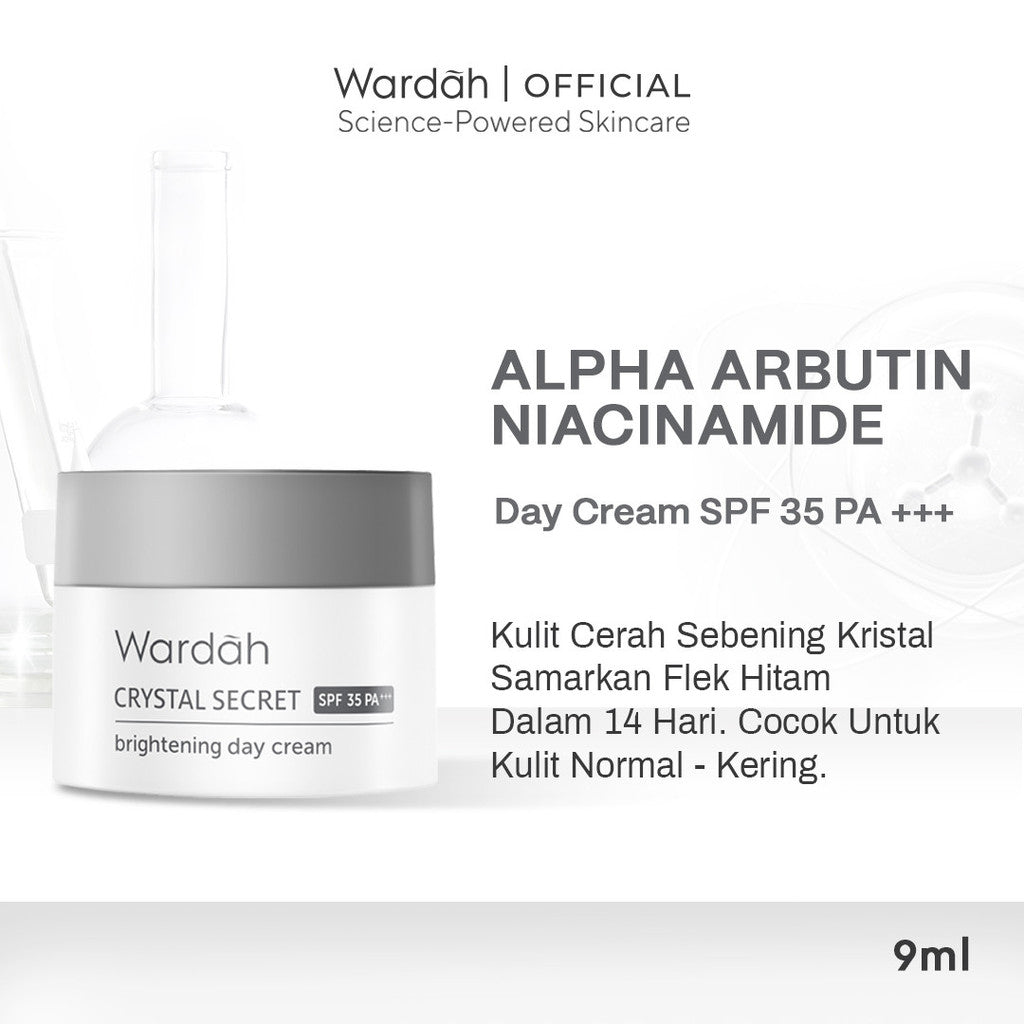 WARDAH Crystal Secret a-Arbutin 5% Niacinamide Hyperpigmentation Expert SPF 35 PA+++ Day Moisturizer 30 g - Skincare