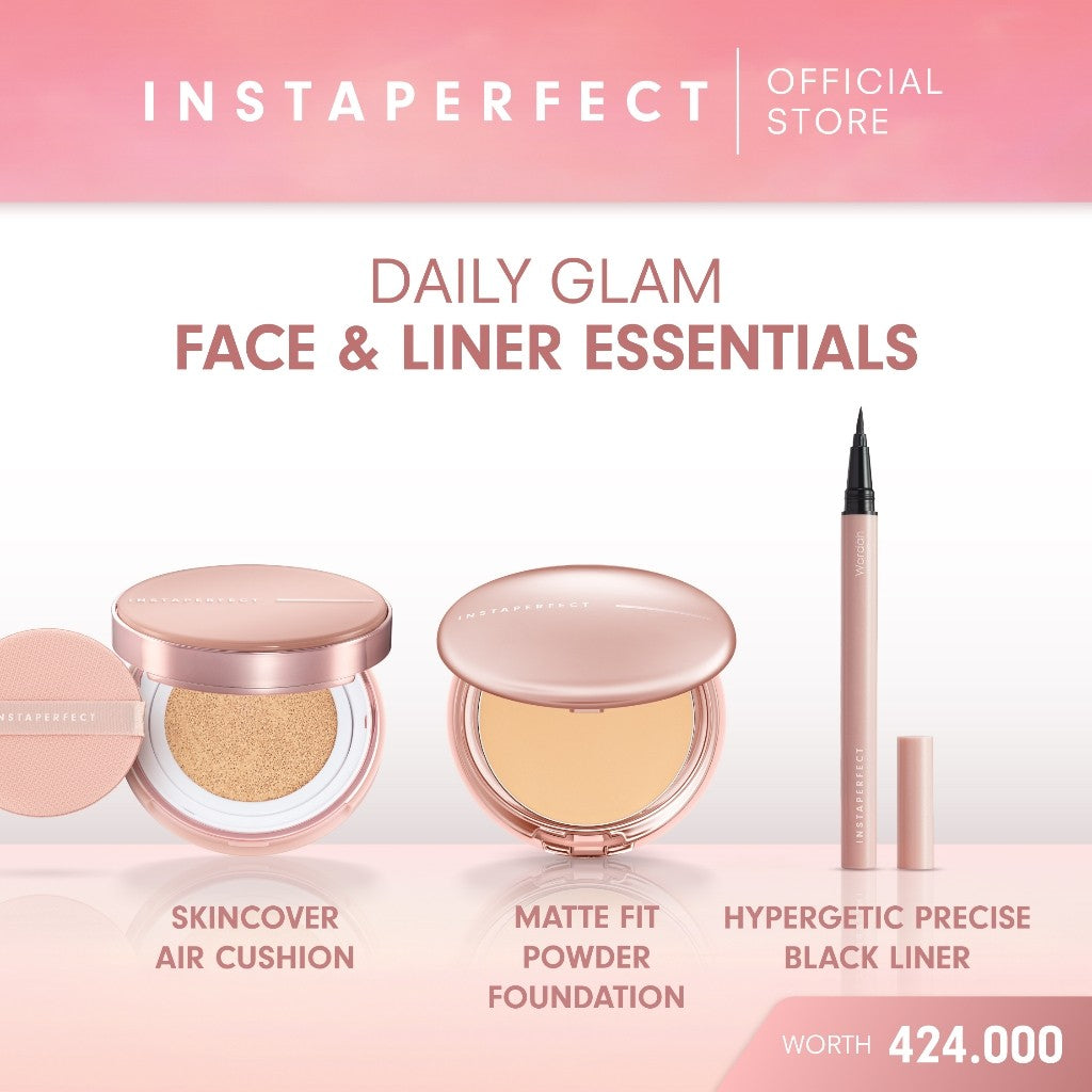Instaperfect Daily Glam Face & Liner Essentials Bundle (Cushion + Matte Fit + Hypergetic)