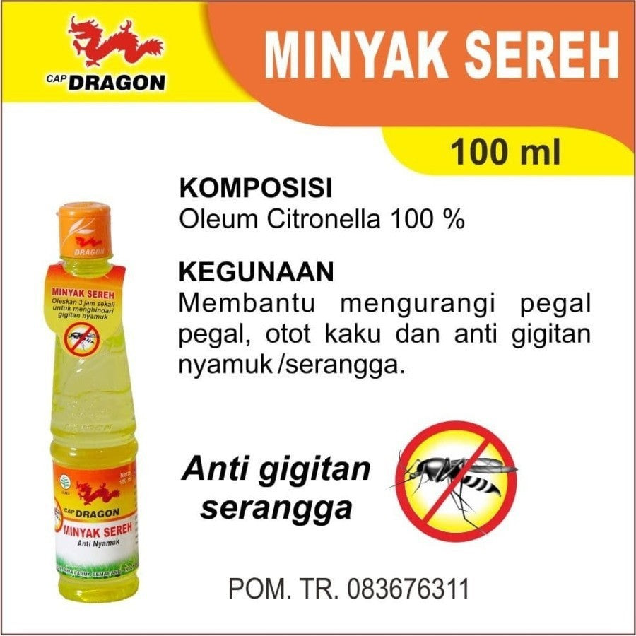 Dragon Minyak Sereh 100% Oleum Citronella Anti Nyamuk
