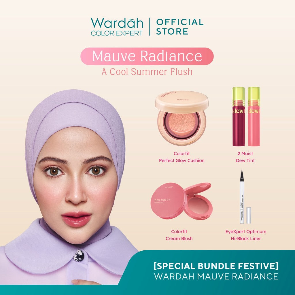 [HAPPY INTERNATIONAL MOM's DAY: Wardah Beauty Mom's Kit] WARDAH Makeup Looks: Frosted Rose, Peachy Bloom, Mauve Radiance, Mocca Mousse – Glow Cushion, Glasting Liquid Lip, Matte Lip Cream, Colorfit Cream Blush, Eyeshadow – Makeup