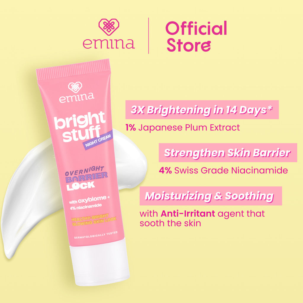 [Limited Edition] Emina Bright Stuff Night Cream 20g - Pelembab Wajah