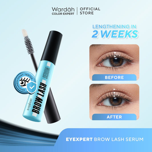 WARDAH EyeXpert Brow Lash Serum 10 ml - Serum Bulu Mata dan Alis, Panjang dan Tebal dalam 14 Hari, Menutrisi dan Menguatkan - Makeup