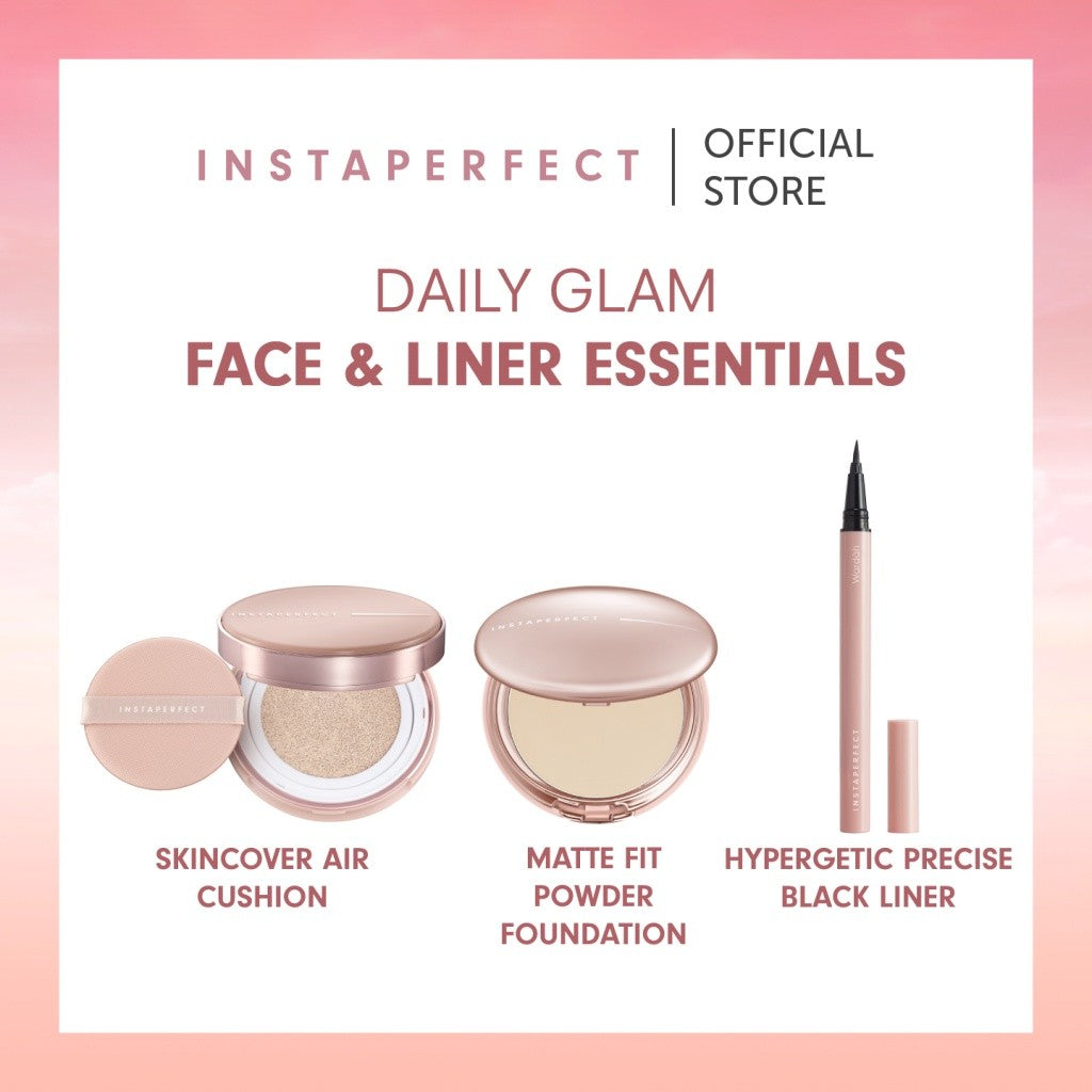Instaperfect Daily Glam Face & Liner Essentials Bundle (Cushion + Matte Fit + Hypergetic)