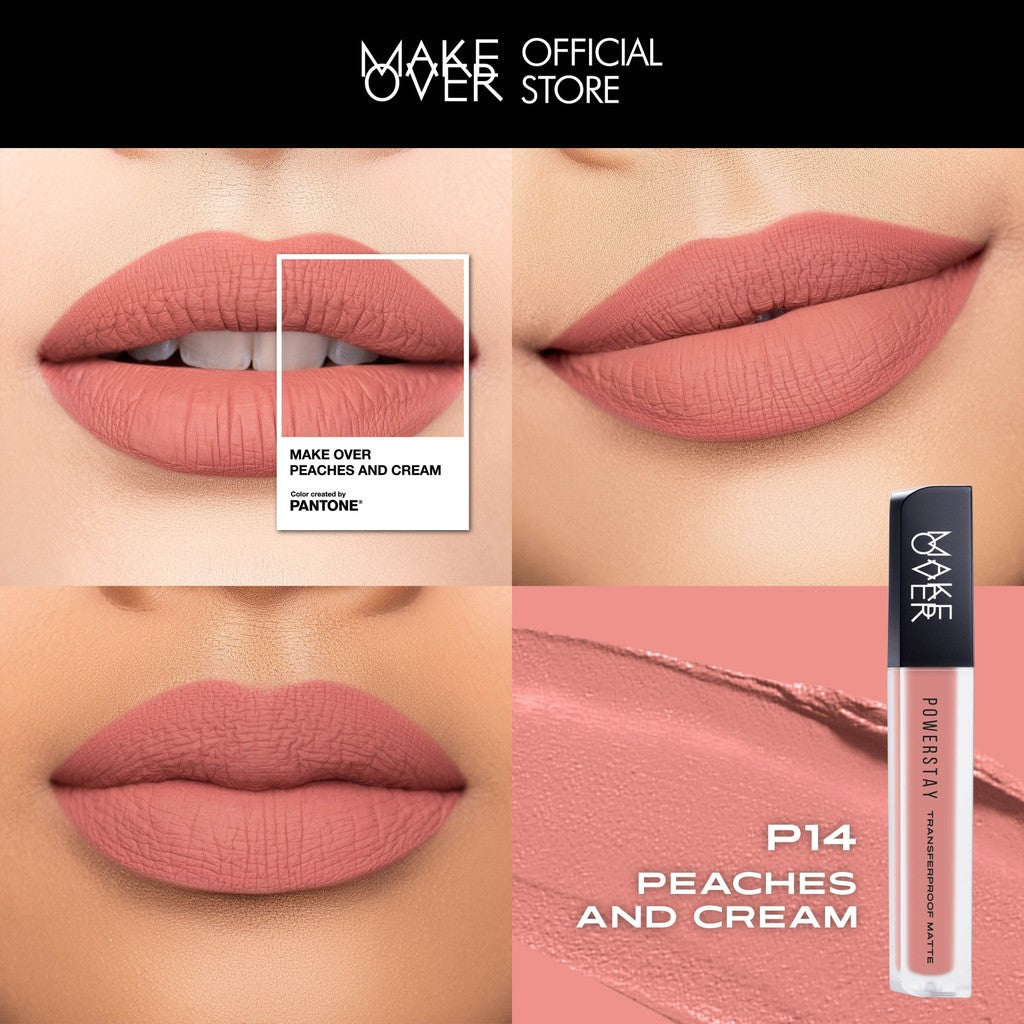 [SPECIAL MASTERSHADE] MAKE OVER Powerstay Transferproof Matte Lip Cream - Lipcream x PANTONE Tahan Lama 14 Jam Lip Cream Tidak Kering Ringan Kissproof Ombre Lips Color Nude Lipstick Matte 14H Make Up Long Lasting Somethin Time Less Stain w Maybe Euphoria