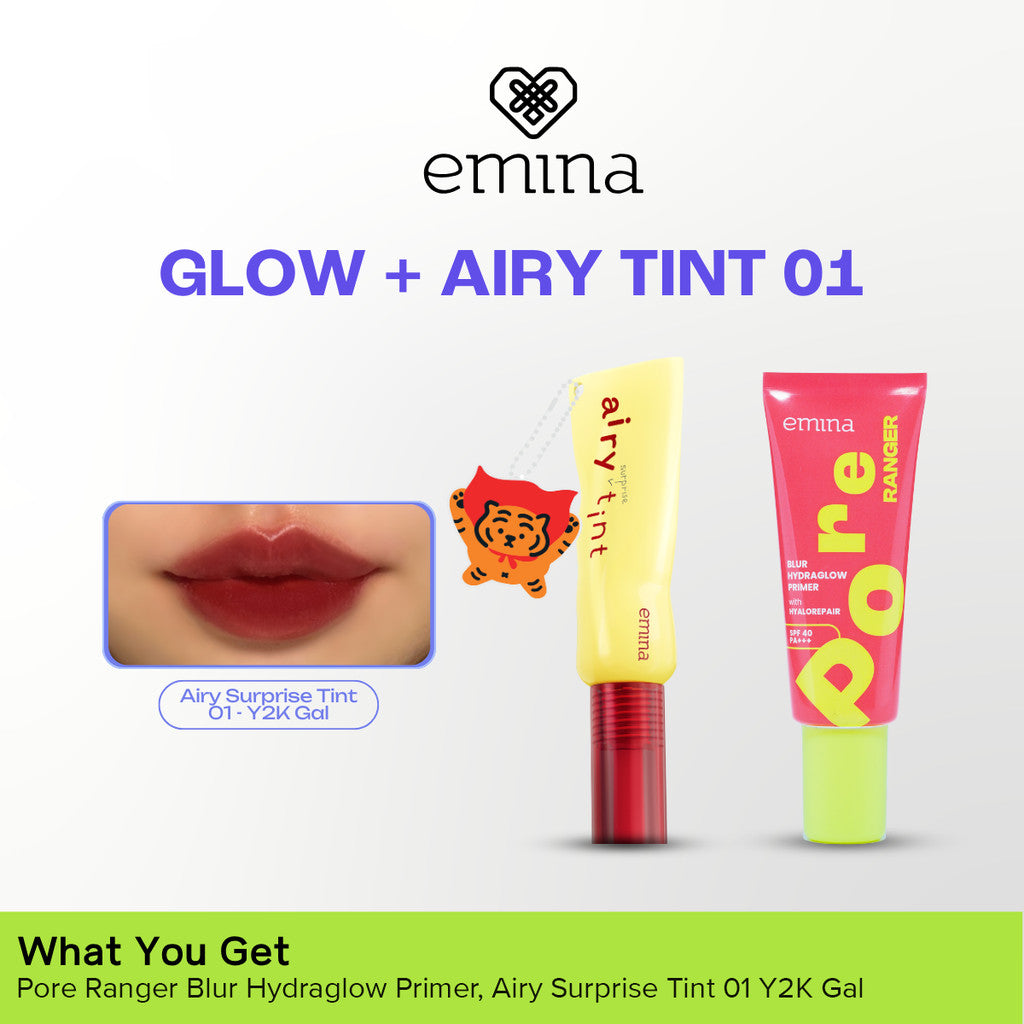 NEW! Emina Protect Glow Set (Sunscreen + Primer) Sun Battle SPF 35 PA +++ Acne Clear Cica + Allantoin Airy Acne Soothing, Emina Pore Ranger 20 ml -Sunscreen for Acne Prone - Glowing, Mencerahkan, Merawat Jerawat, Skin Barrier, Melembabkan, Ringan