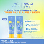 [SPECIAL 11.11] NEW! Emina Sun Battle SPF 35 PA +++ Acne Clear Cica + Allantoin Airy Acne Soothing 50 ml - Sunscreen untuk Melindungi dari sinar UV untuk Kulit Berminyak, Berjerawat, Sensitif. Ringan, no whitecast, fresh. Teruji in-vivo non-acnegenic