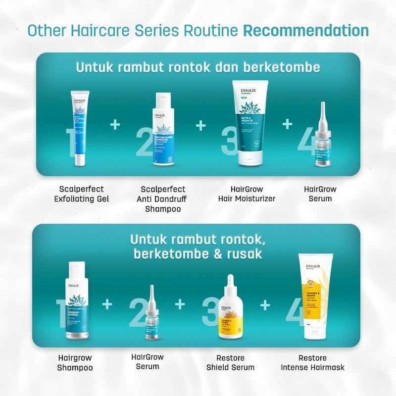ERHAIR SET ANTI RONTOK Hairgrow Shampoo 370ml + Hair Tonic 60ml - Mencegah Rontok Hormonal | DHT Blocker | Panax Ginseng & Pumpkin Seed | Rekomendasi Ahli Dermatologi