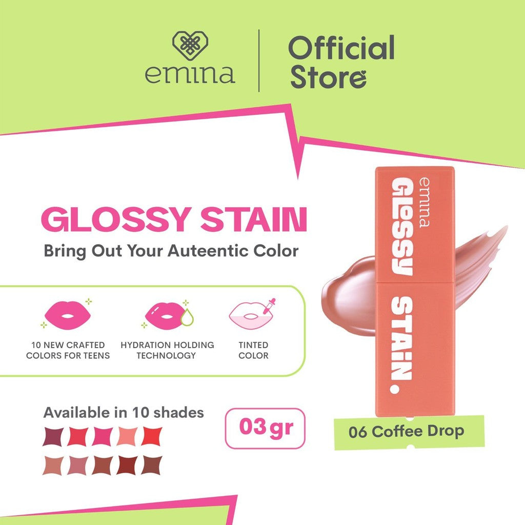 [TINTINTINWIN' PICK] Emina Glossy Stain x Muzik Tiger 3 g - Melty Gel Lip Tint Glossy Finish, Tahan Lama dan Melembabkan