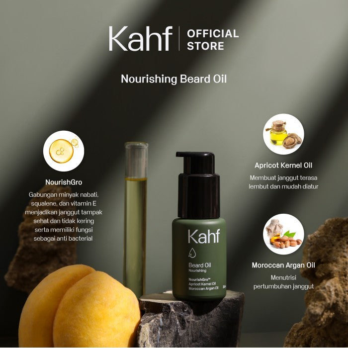 Kahf Nourishing Beard & Hair Oil (30 ml) - DHT Blocker Hair Loss Treatment - Hair Loss Solution - Minyak Janggut & Rambut