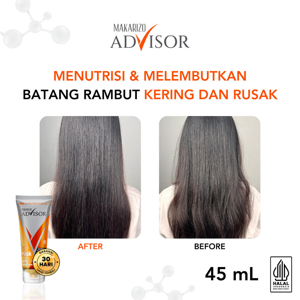 PAKET ISI 4 UNTUK 1 BULAN - Makarizo Advisor Hair Repair Mask 45mL - Masker Rambut / Hair Mask / Rambut Lembut