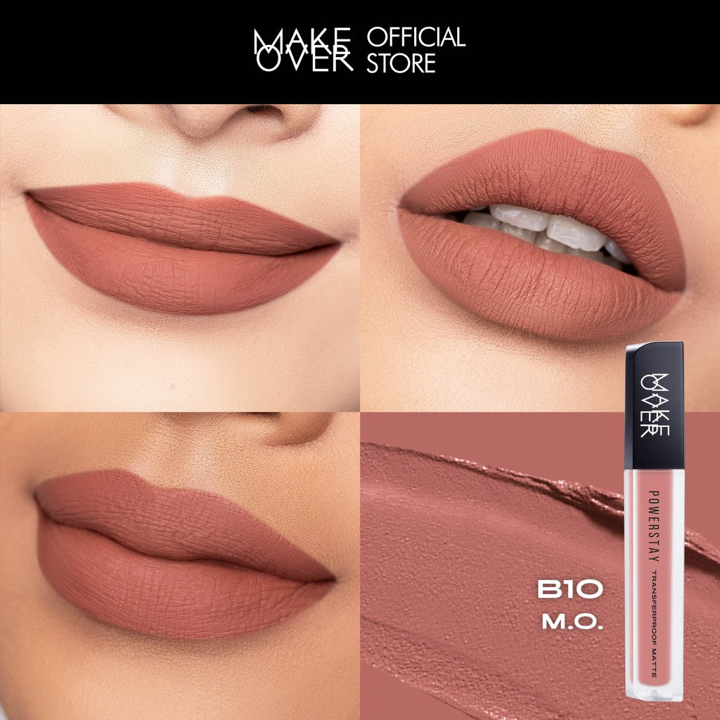 [SPECIAL MASTERSHADE] MAKE OVER Powerstay Transferproof Matte Lip Cream - Lipcream x PANTONE Tahan Lama 14 Jam Lip Cream Tidak Kering Ringan Kissproof Ombre Lips Color Nude Lipstick Matte 14H Make Up Long Lasting Somethin Time Less Stain w Maybe Euphoria