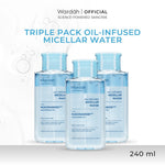 [TRIPLE PACK] WARDAH Micellar Water 240 ml (Perfect Bright, Nature Daily, Lightening Oil, Acnederm) - Pembersih Make Up Waterproof - Pembersih Wajah - Skincare