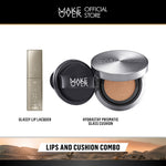 [LIPS AND CUSHION COMBO] NEW SHADES MAKE OVER Glassy Lip Lacquer + Hydrastay Prismatic Glass Cushion -  Lip Gloss Lip Tint Lipcream Lip Cream Lipstick Make Up Pigmented Cushion Tahan Lama Glow