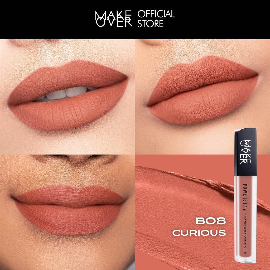 [SPECIAL MASTERSHADE] MAKE OVER Powerstay Transferproof Matte Lip Cream - Lipcream x PANTONE Tahan Lama 14 Jam Lip Cream Tidak Kering Ringan Kissproof Ombre Lips Color Nude Lipstick Matte 14H Make Up Long Lasting Somethin Time Less Stain w Maybe Euphoria