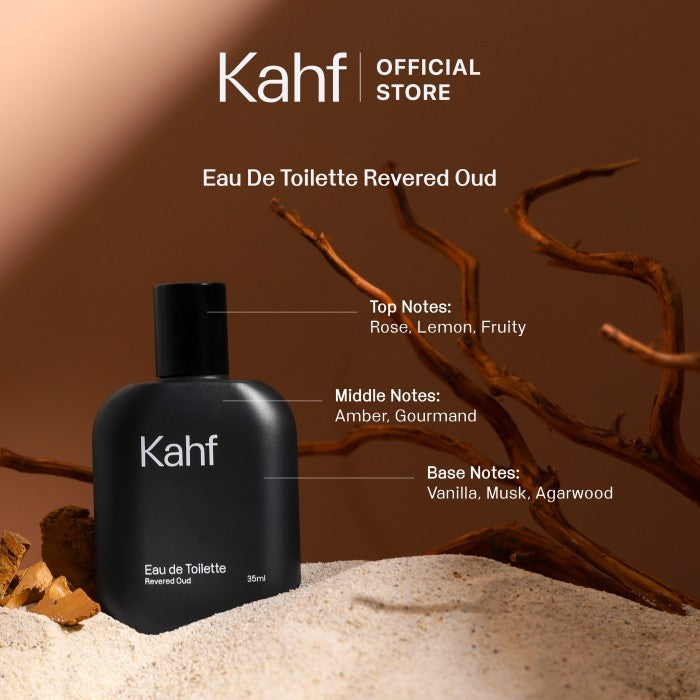 Kahf Revered Oud Eau De Toilette 35 ml Long-Lasting Fragrance (EDT) - Perfume Scent Inspired by Nature (Oud and Amber Scent)  - Wangi Tahan Lama - Masculine Scent 香水