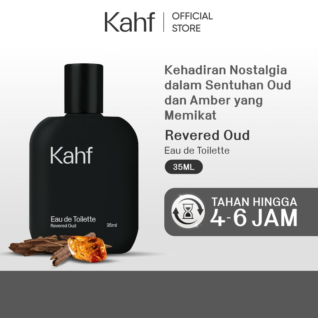 Kahf Revered Oud Eau De Toilette 35 ml Long-Lasting Fragrance (EDT) - Perfume Scent Inspired by Nature (Oud and Amber Scent)  - Wangi Tahan Lama - Masculine Scent 香水