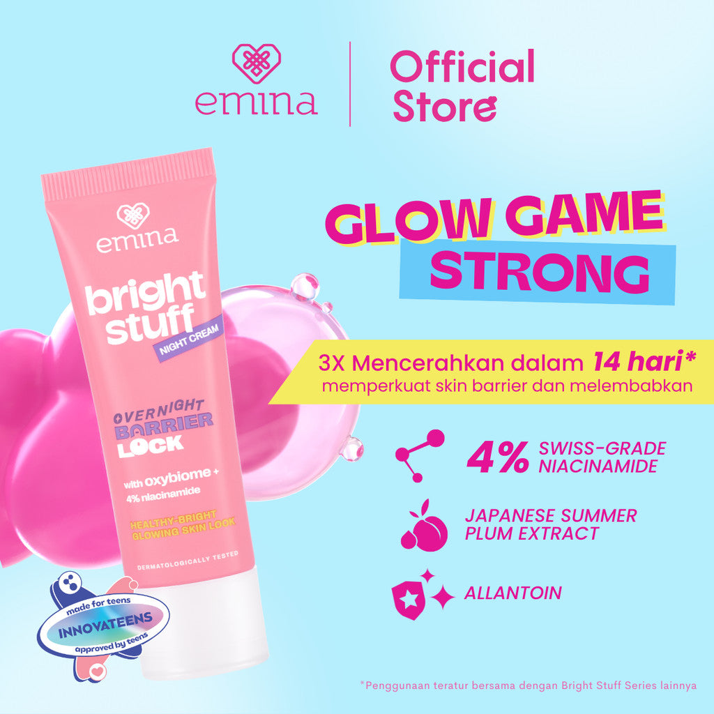 [Limited Edition] Emina Bright Stuff Night Cream 20g - Pelembab Wajah